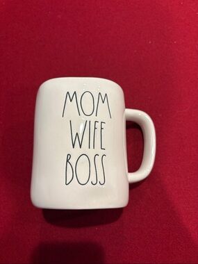 Rae Dunn “Mom Wife Boss “White Ceramic Mug